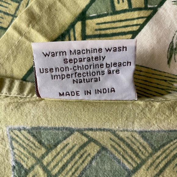 COULEUR NATURE Set Of 6 Green India Cotton Handmade Bamboo Print Napkins - Picture 6 of 9